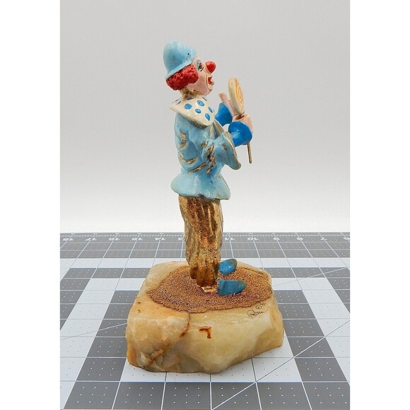 Ron Lee Clown With Lollipop Sculpture Signed 1980 Onyx Base - Picture 4 of 13